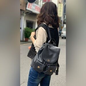 COACH 29008 Billy Midnight Pebbled Leather Backpack Rucksack Excellent Condition